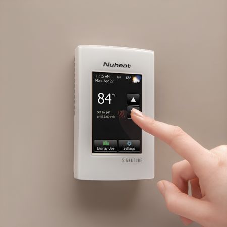 Nuheat AC0055 Signature WiFi-enabled, Touchscreen, Dual-Voltage, Programmable Floor Heating Thermostat 120V/240V