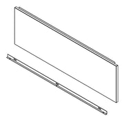 Rectangular stainless steel access panel with mounting frame and hardware shown in isometric view.