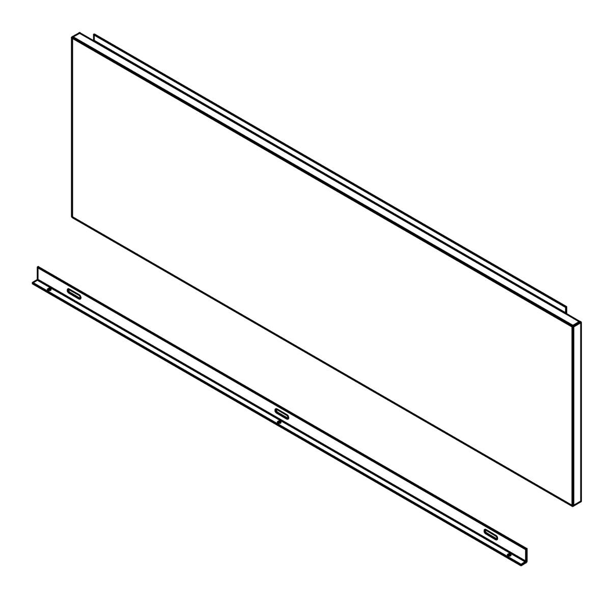 Rectangular stainless steel access panel with mounting frame and hardware shown in isometric view.