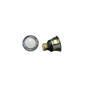 Chrome and black hard wired control buttons for Metlund ACT D'mand system, shown disassembled.