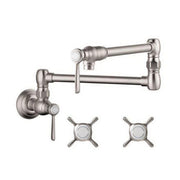 AXOR 16859801 Montreux Pot Filler, Wall-Mounted in Steel Optic