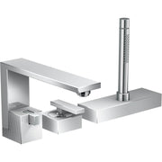 AXOR 46431001 Edge 3-Hole Roman Tub Set Trim with 1.75 GPM Handshower - Diamond Cut in Chrome