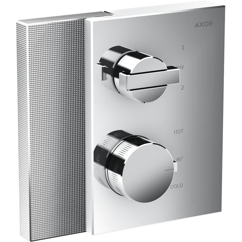 AXOR 46761001 Edge Thermostatic Trim with Volume Control and Diverter - Diamond Cut in Chrome