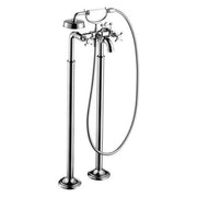AXOR 16562001 Montreux 2-Handle Freestanding Tub Filler Trim with Cross Handles and 1.8 GPM Handshower in Chrome