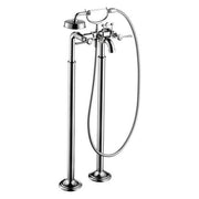 AXOR 16563001 Montreux 2-Handle Freestanding Tub Filler Trim with Lever Handles and 1.8 GPM Handshower in Chrome