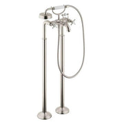 AXOR 16562821 Montreux 2-Handle Freestanding Tub Filler Trim with Cross Handles and 1.8 GPM Handshower in Brushed Nickel