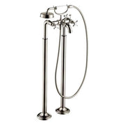 AXOR 16562831 Montreux 2-Handle Freestanding Tub Filler Trim with Cross Handles and 1.8 GPM Handshower in Polished Nickel