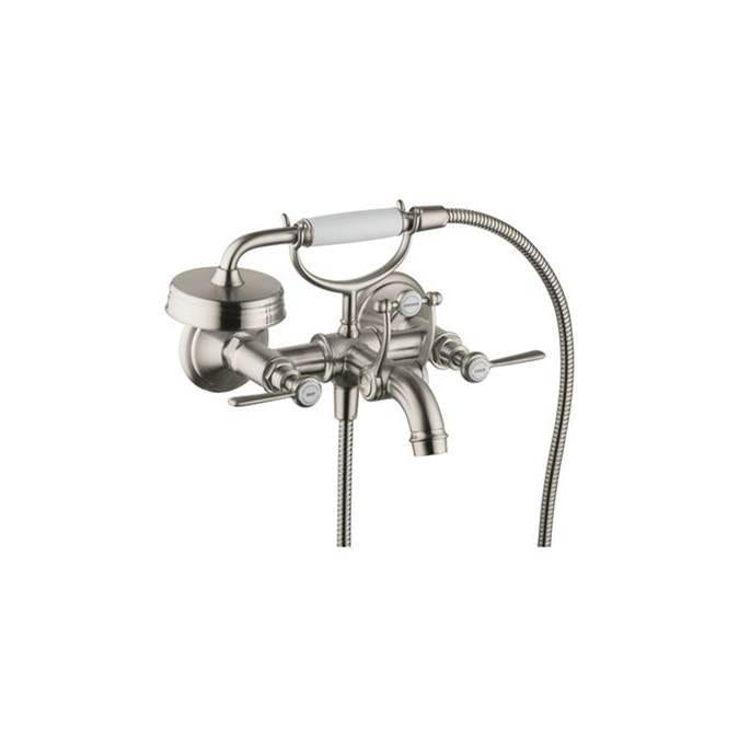 AXOR 16556821 Montreux 2-Handle Wall-Mounted Tub Filler with Lever Handles and 1.8 GPM Handshower in Brushed Nickel