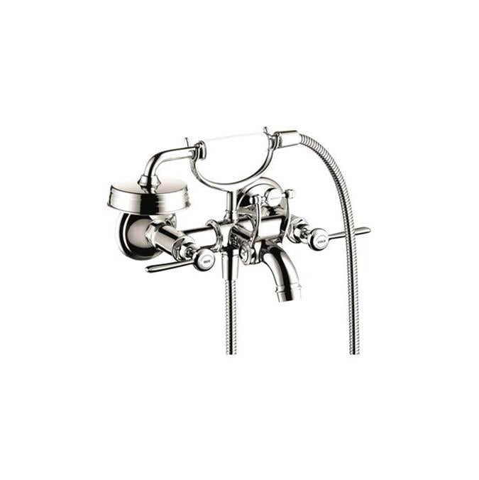 AXOR 16556831 Montreux 2-Handle Wall-Mounted Tub Filler with Lever Handles and 1.8 GPM Handshower in Polished Nickel