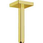 Polished gold optic square extension pipe with ceiling mount bracket.