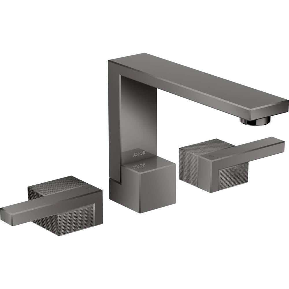 AXOR 46051331 Edge Widespread Faucet 130 - Diamond Cut, 1.2 GPM in Polished Black Chrome
