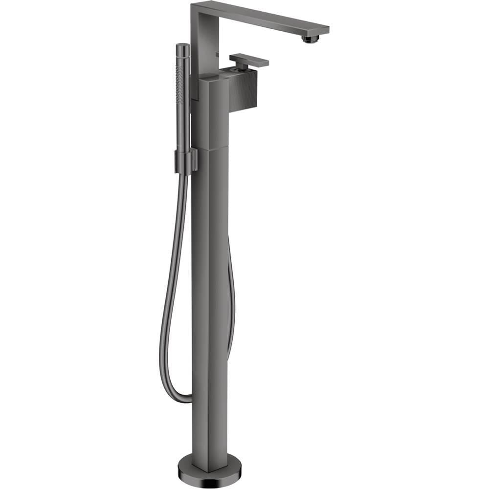 AXOR 46441331 Edge Freestanding Tub Filler Trim with 1.75 GPM Handshower - Diamond Cut in Polished Black Chrome