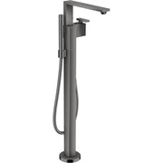 AXOR 46441331 Edge Freestanding Tub Filler Trim with 1.75 GPM Handshower - Diamond Cut in Polished Black Chrome