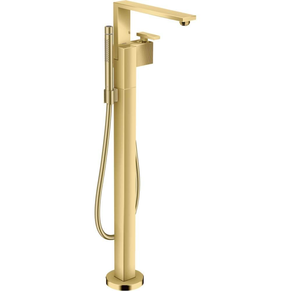 AXOR 46441991 Edge Freestanding Tub Filler Trim with 1.75 GPM Handshower - Diamond Cut in Polished Gold Optic