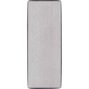 Brushed stainless steel rectangular mounting plate with dark border frame.