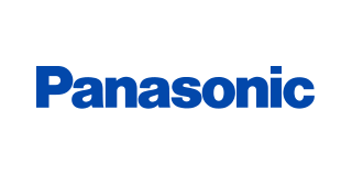 Panasonic logo in blue text on white background.
