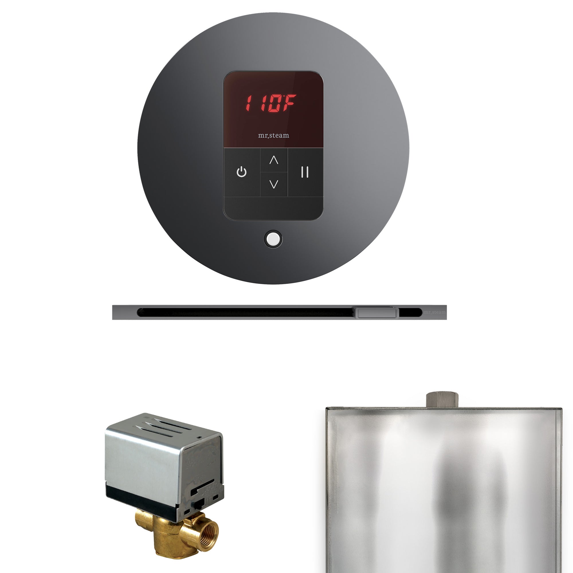 Mr. Steam Basic Butler Steam Shower Control Package w/ Round iTempo Control and Linear Steamhead