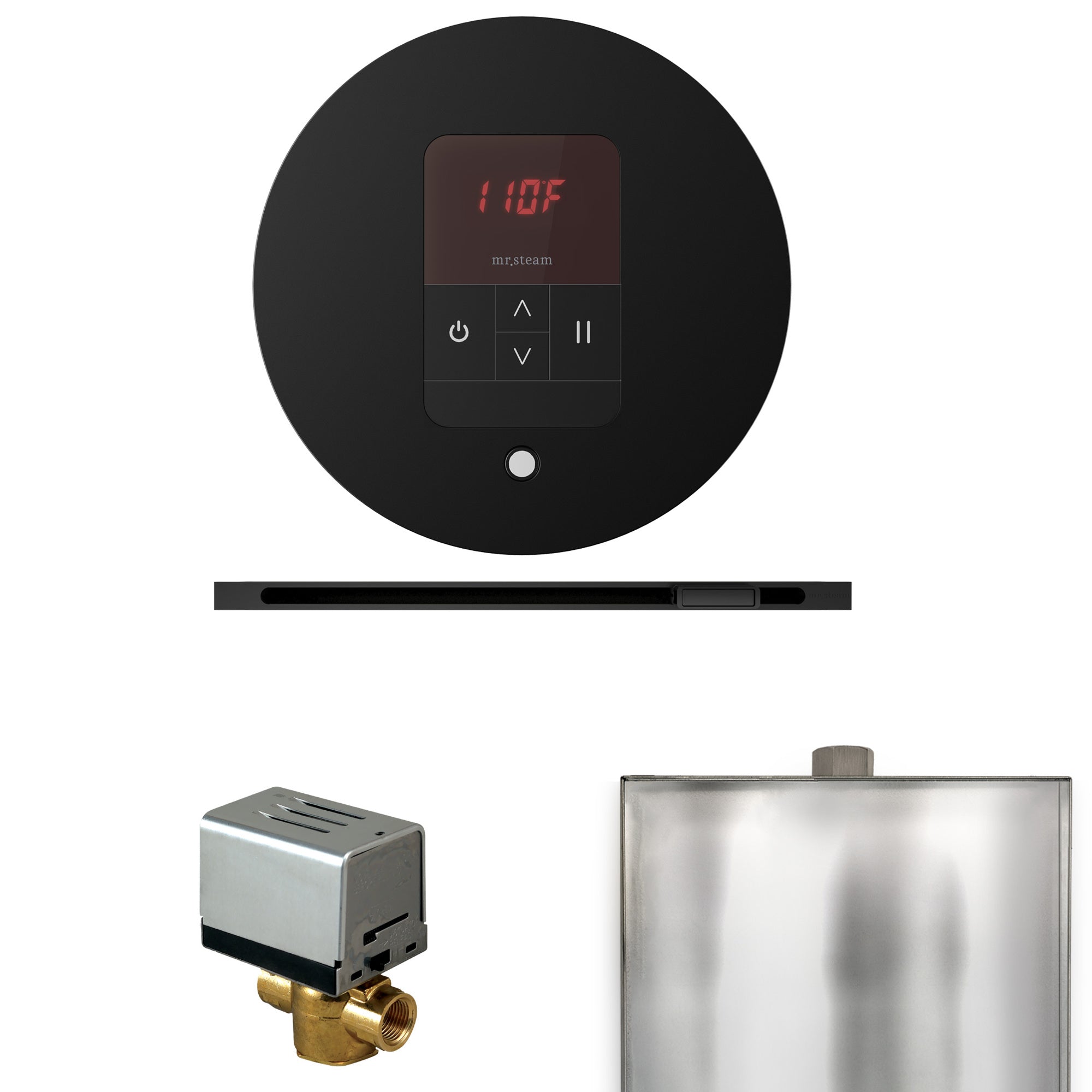 Mr. Steam Basic Butler Steam Shower Control Package w/ Round iTempo Control and Linear Steamhead