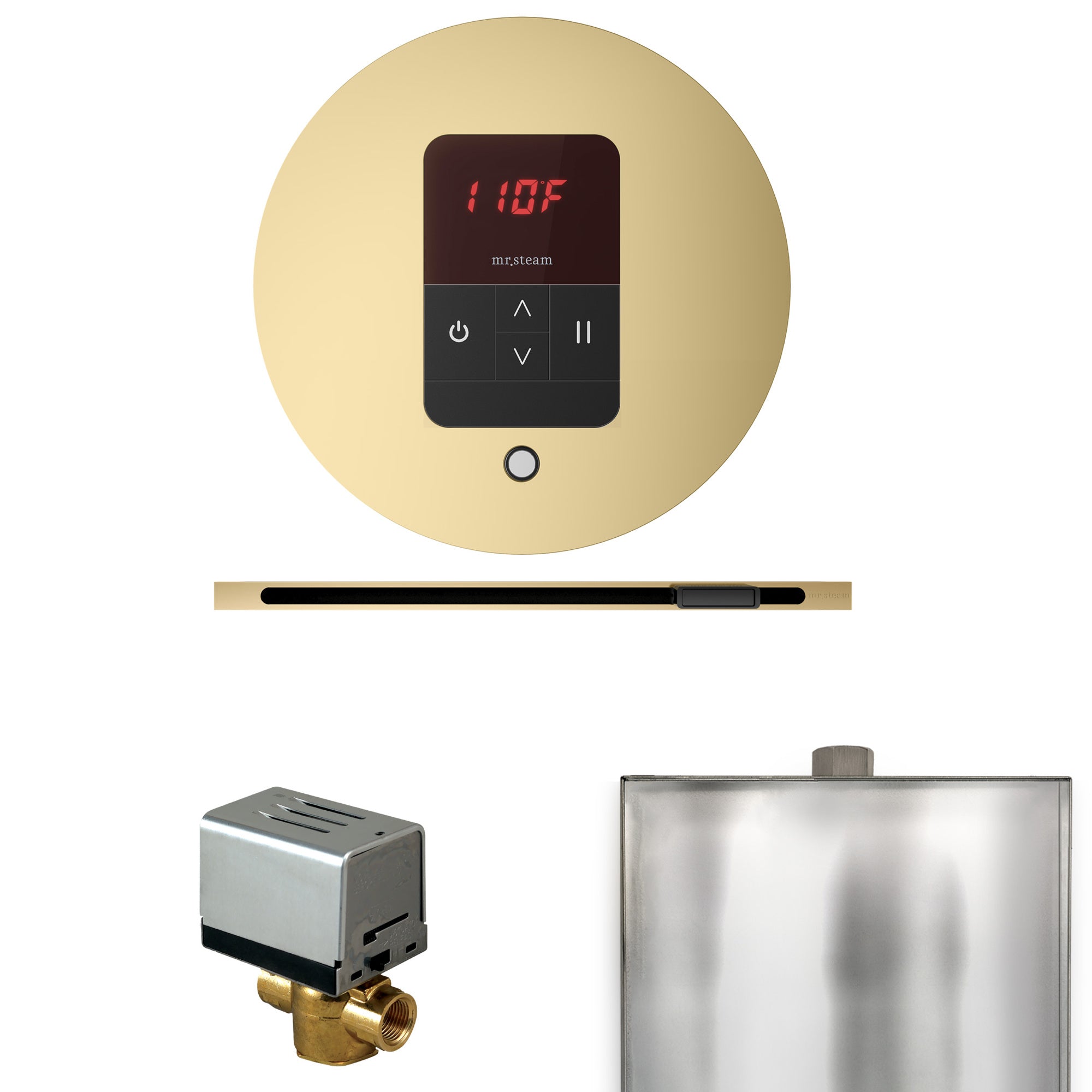Mr. Steam Basic Butler Steam Shower Control Package w/ Round iTempo Control and Linear Steamhead