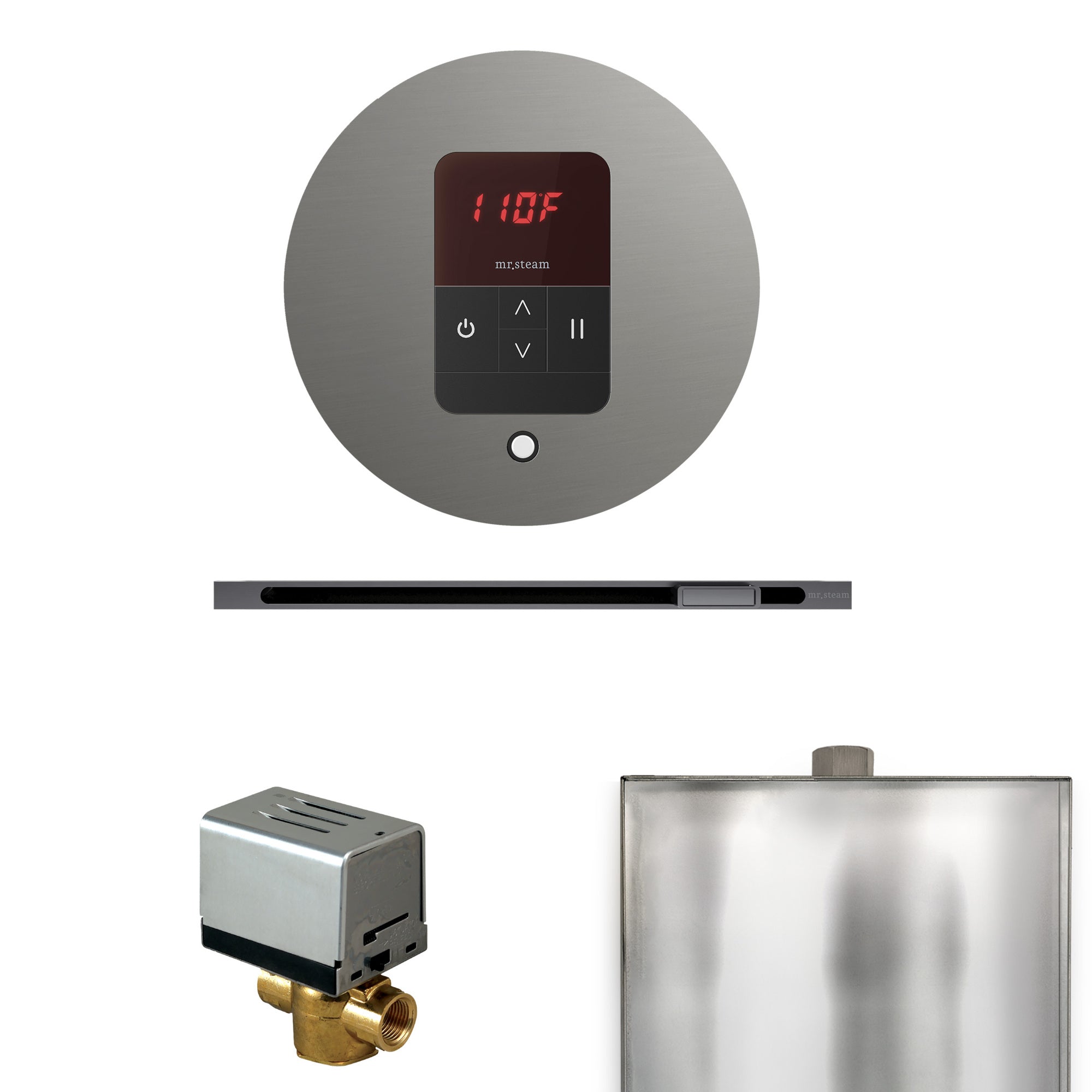 Mr. Steam Basic Butler Steam Shower Control Package w/ Round iTempo Control and Linear Steamhead