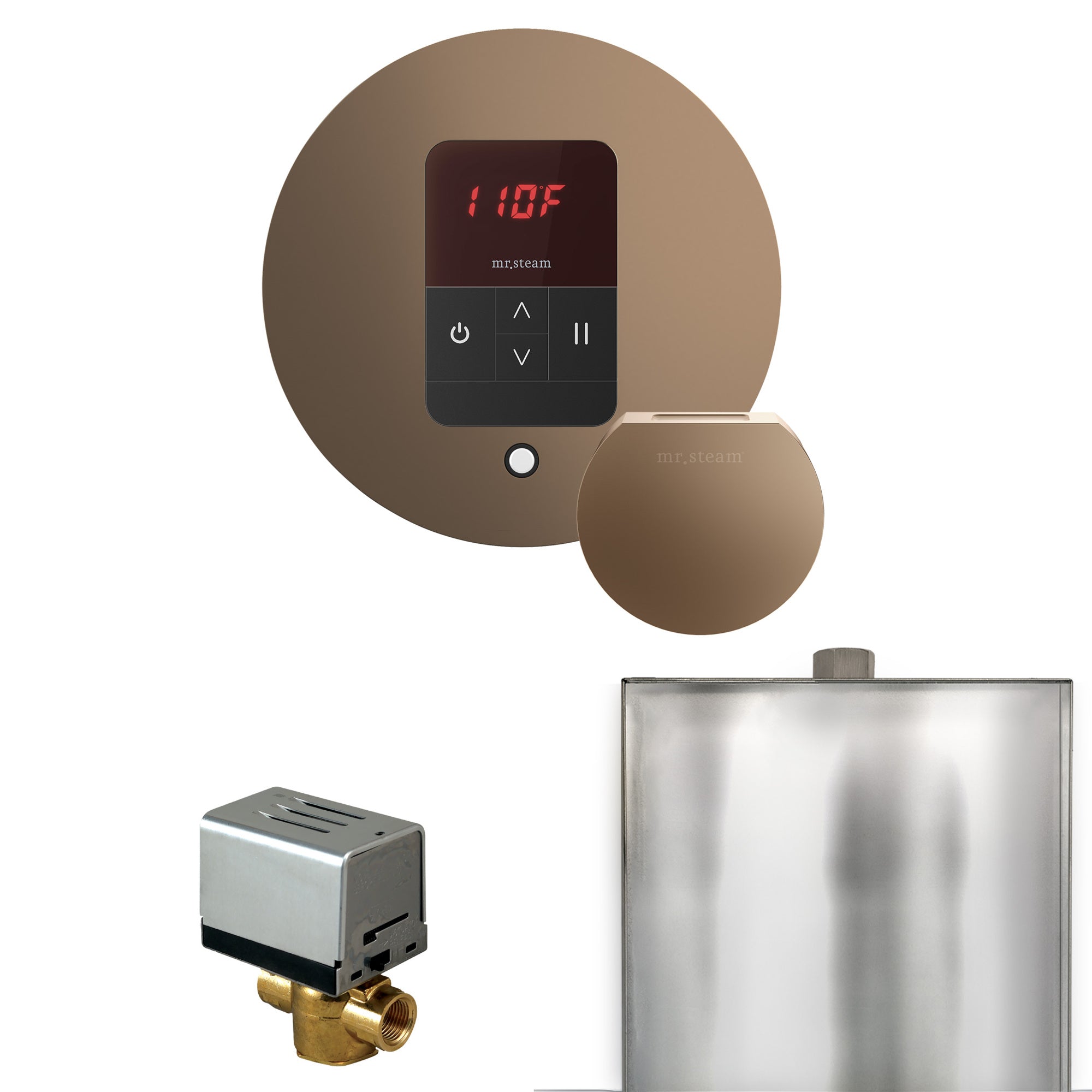 Mr. Steam Basic Butler Steam Shower Control Package w/ Round iTempo Control and Steamhead
