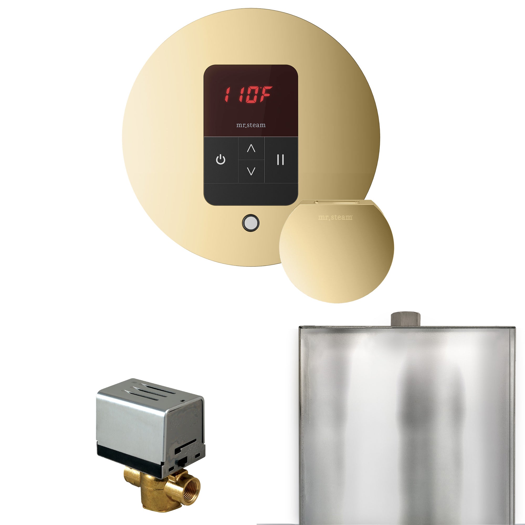 Mr. Steam Basic Butler Steam Shower Control Package w/ Round iTempo Control and Steamhead