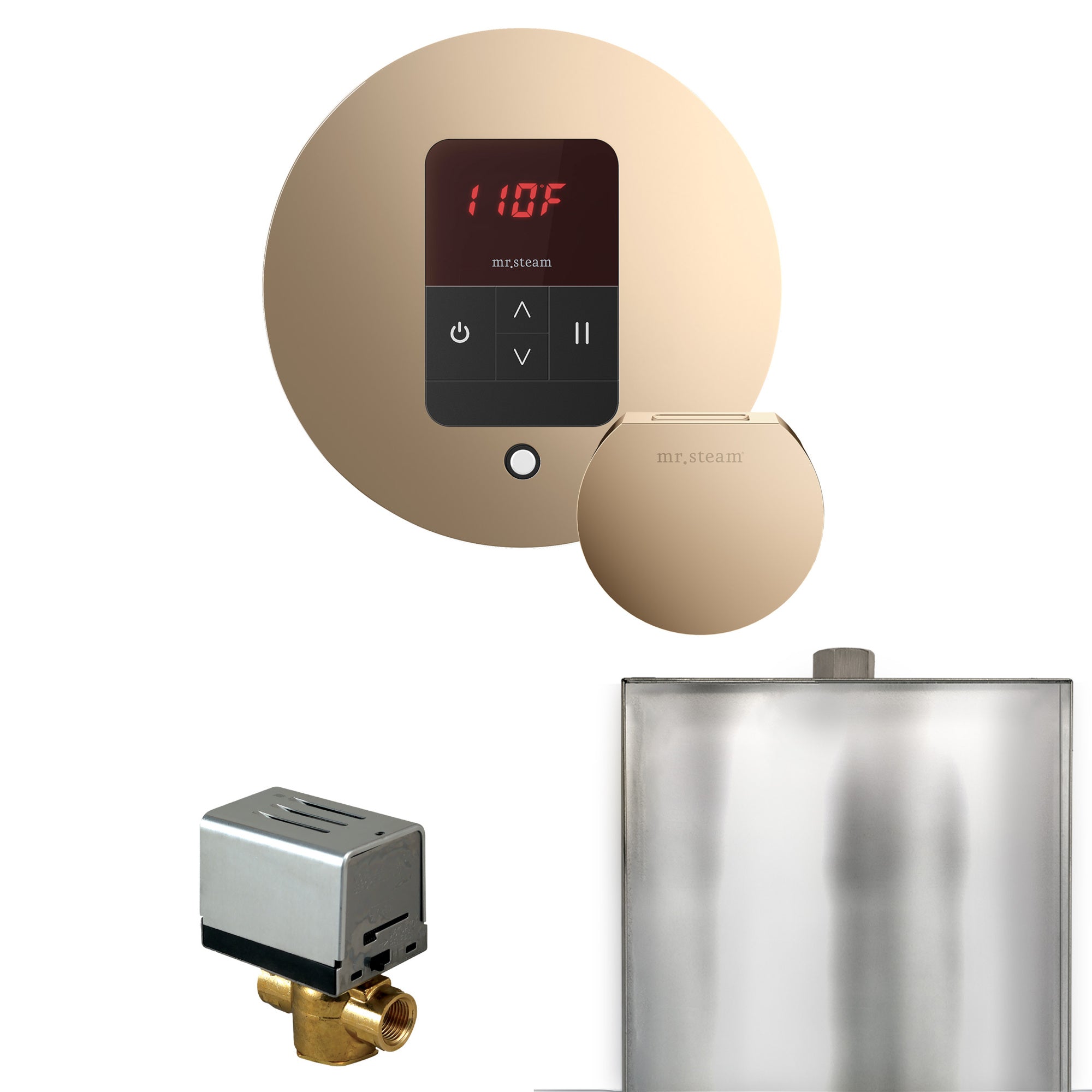 Mr. Steam Basic Butler Steam Shower Control Package w/ Round iTempo Control and Steamhead