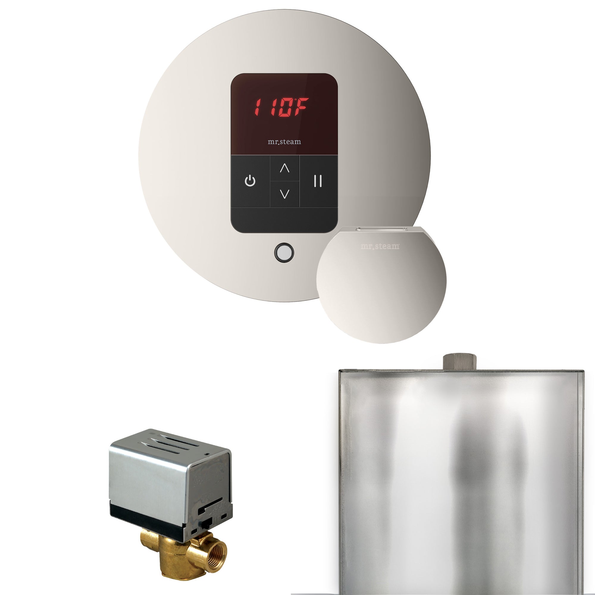 Mr. Steam Basic Butler Steam Shower Control Package w/ Round iTempo Control and Steamhead