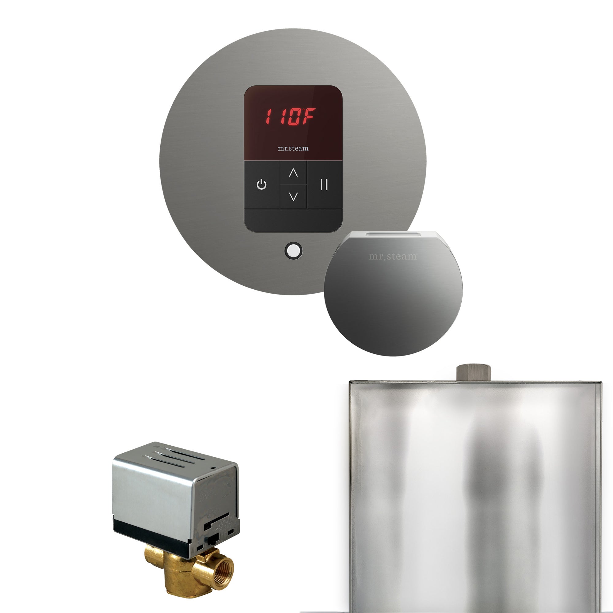Mr. Steam Basic Butler Steam Shower Control Package w/ Round iTempo Control and Steamhead