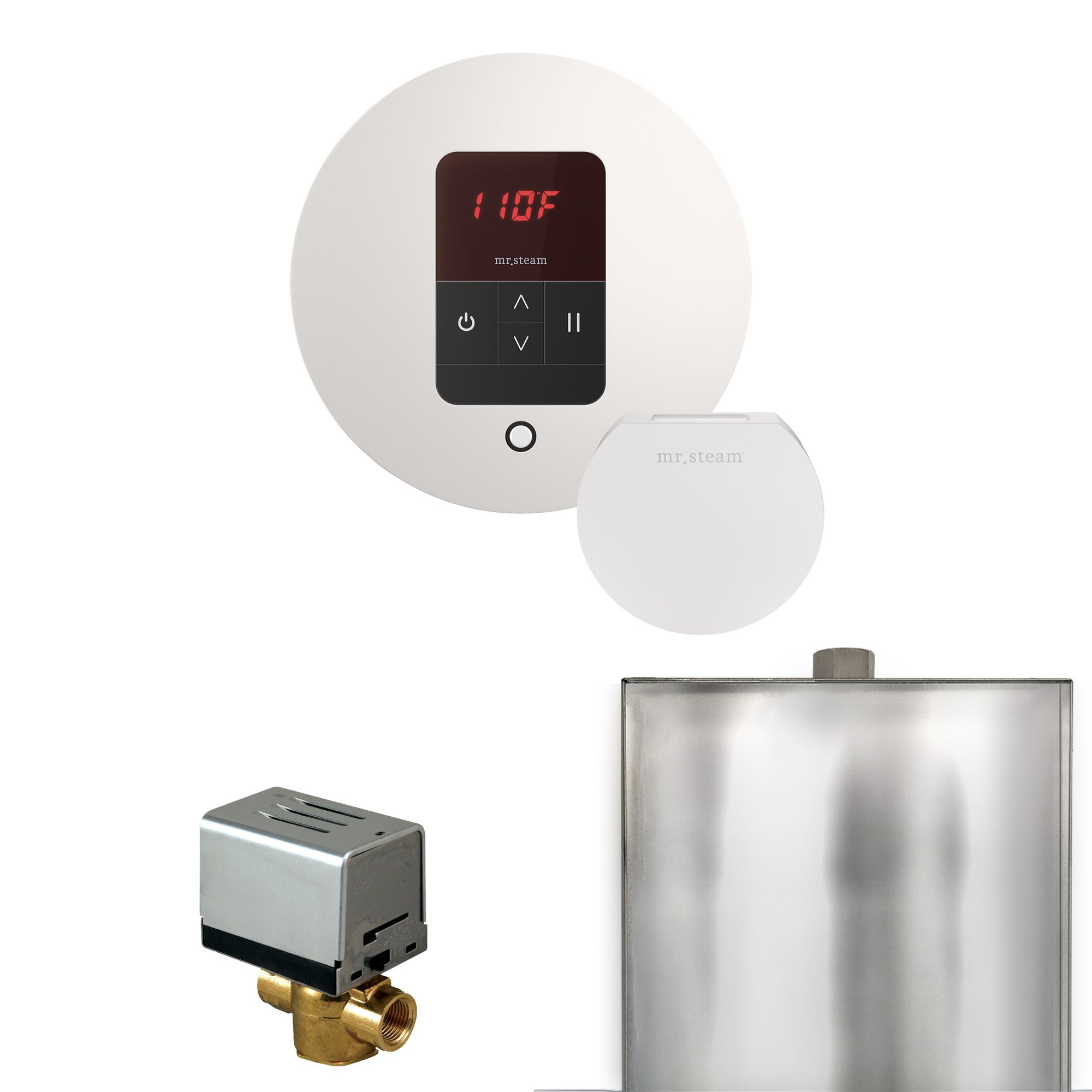 Mr. Steam Basic Butler Steam Shower Control Package w/ Round iTempo Control and Steamhead