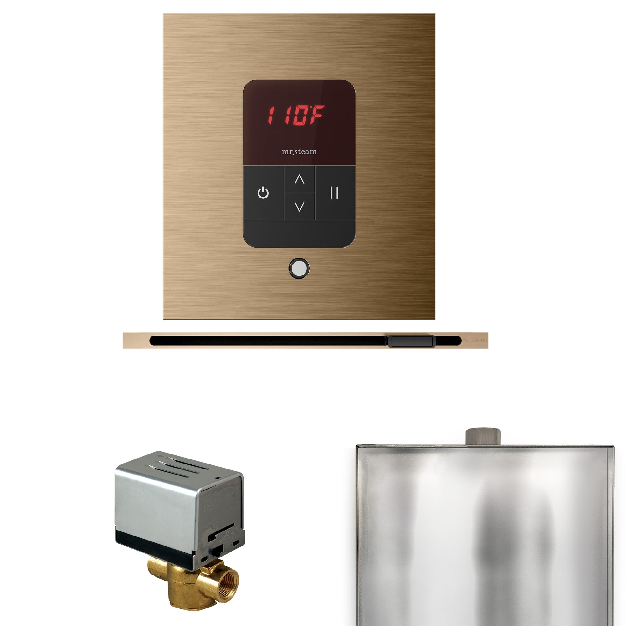 Mr. Steam Basic Butler Steam Shower Control Package w/ Square iTempo Control and Linear Steamhead