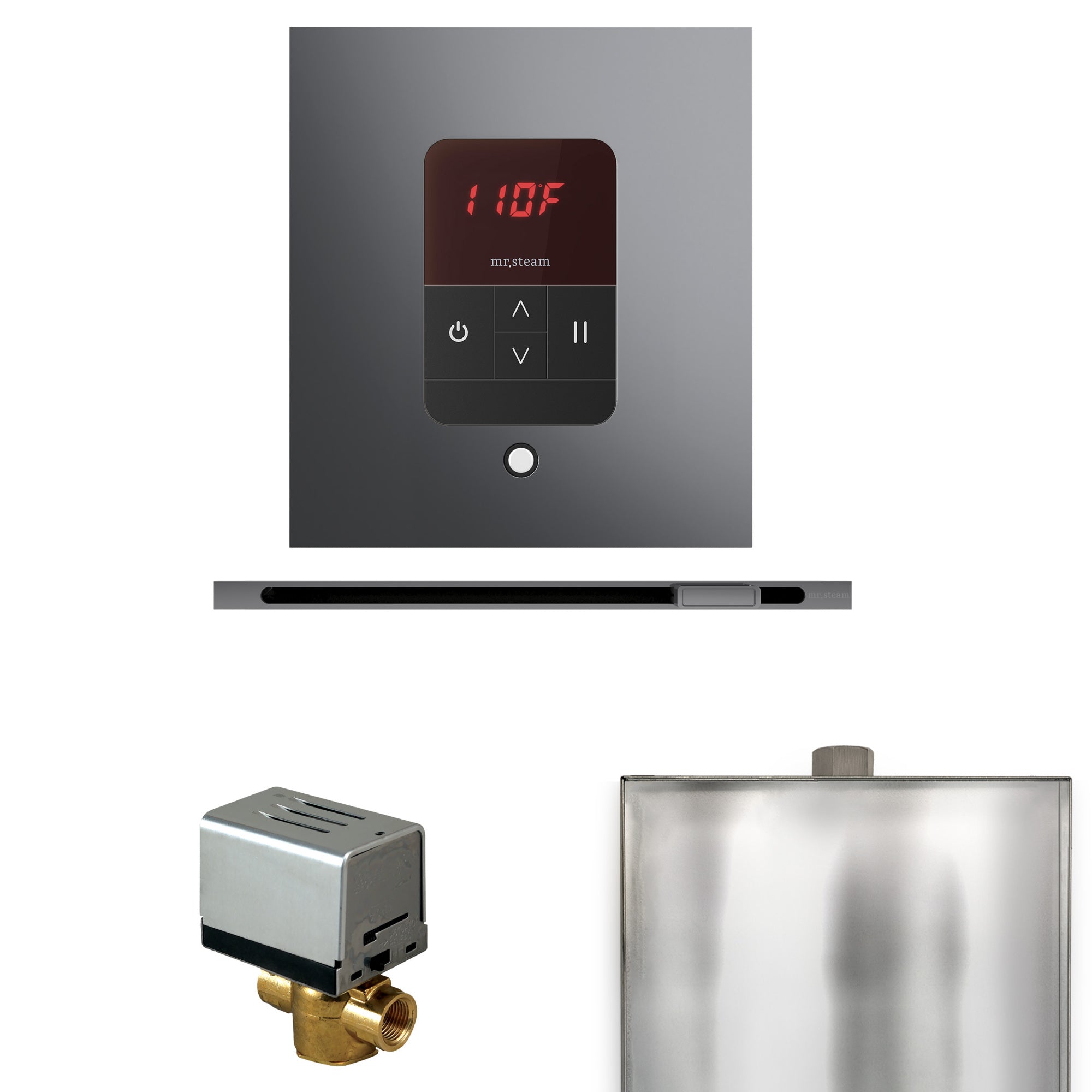 Mr. Steam Basic Butler Steam Shower Control Package w/ Square iTempo Control and Linear Steamhead
