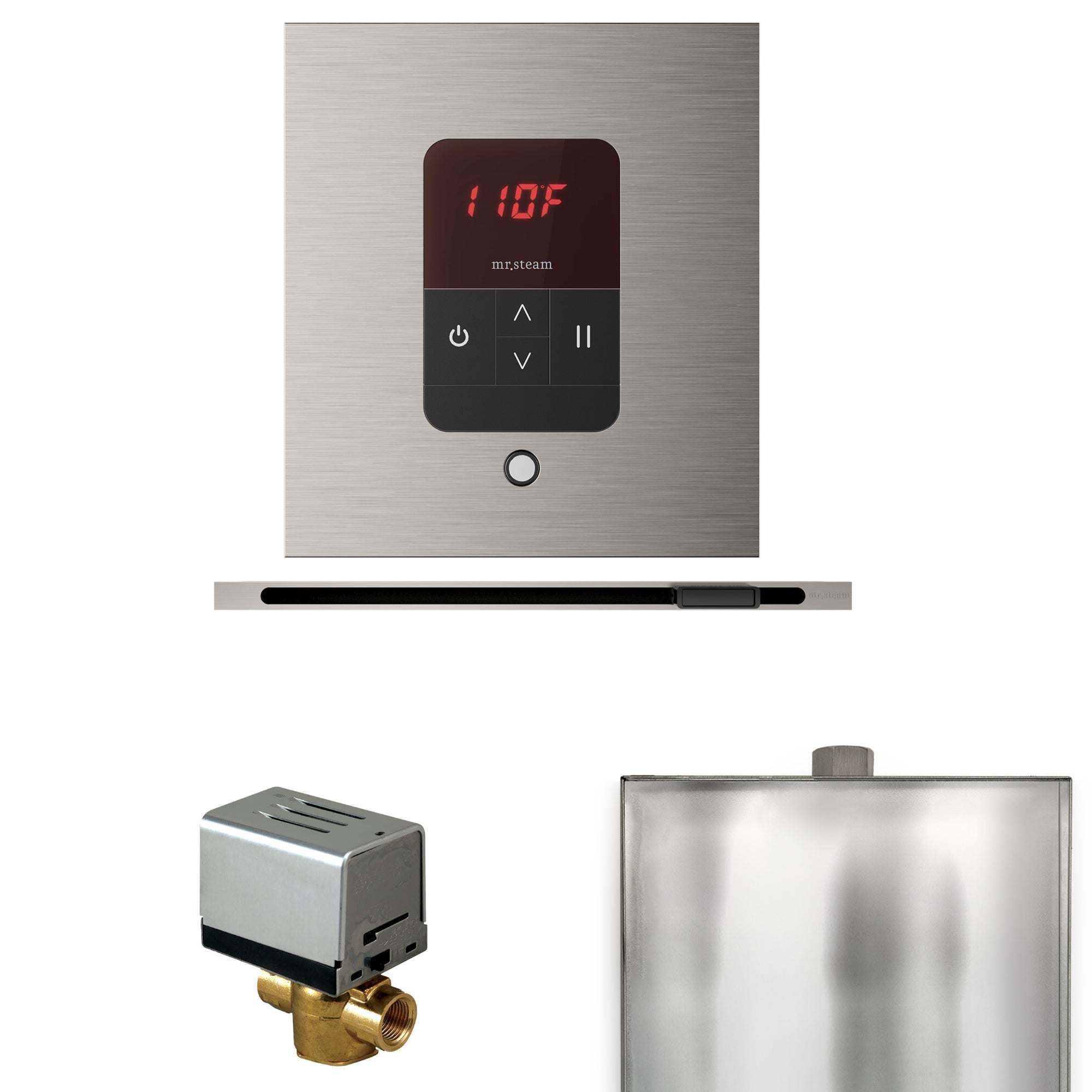 Mr. Steam Basic Butler Steam Shower Control Package w/ Square iTempo Control and Linear Steamhead