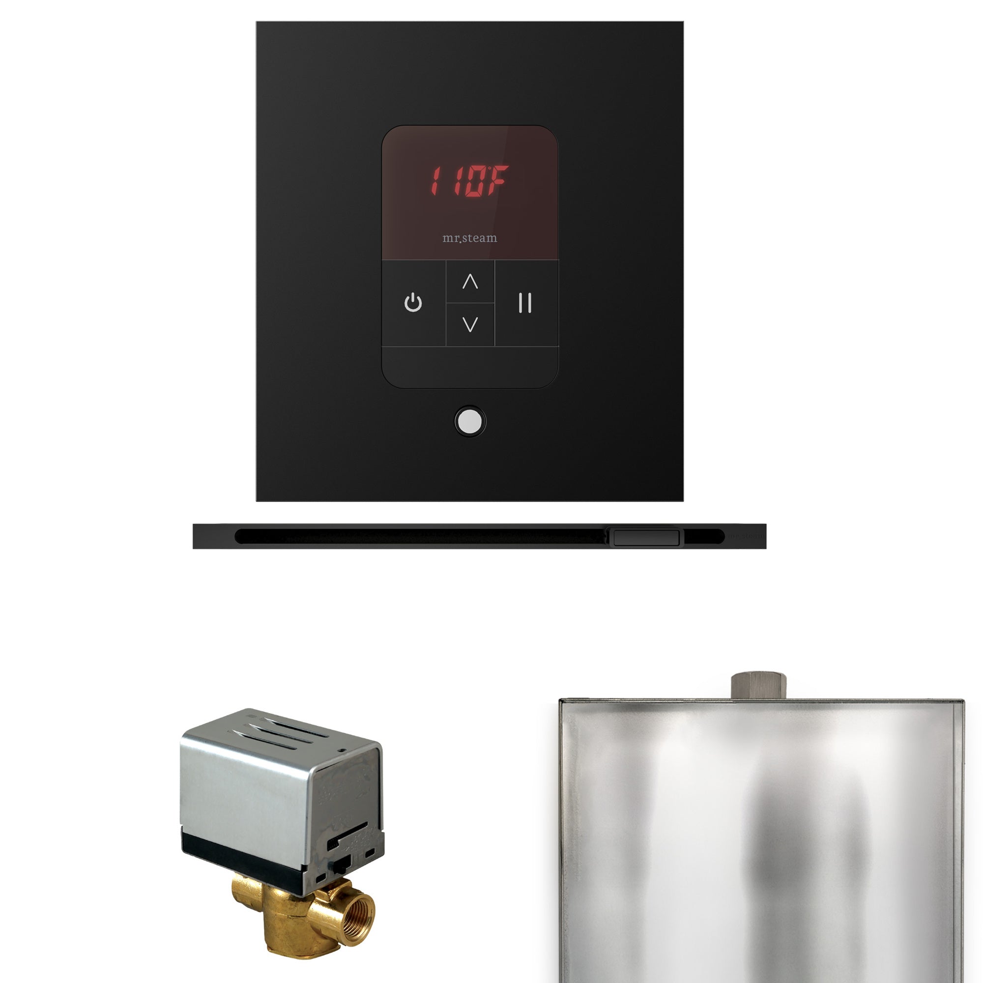 Mr. Steam Basic Butler Steam Shower Control Package w/ Square iTempo Control and Linear Steamhead