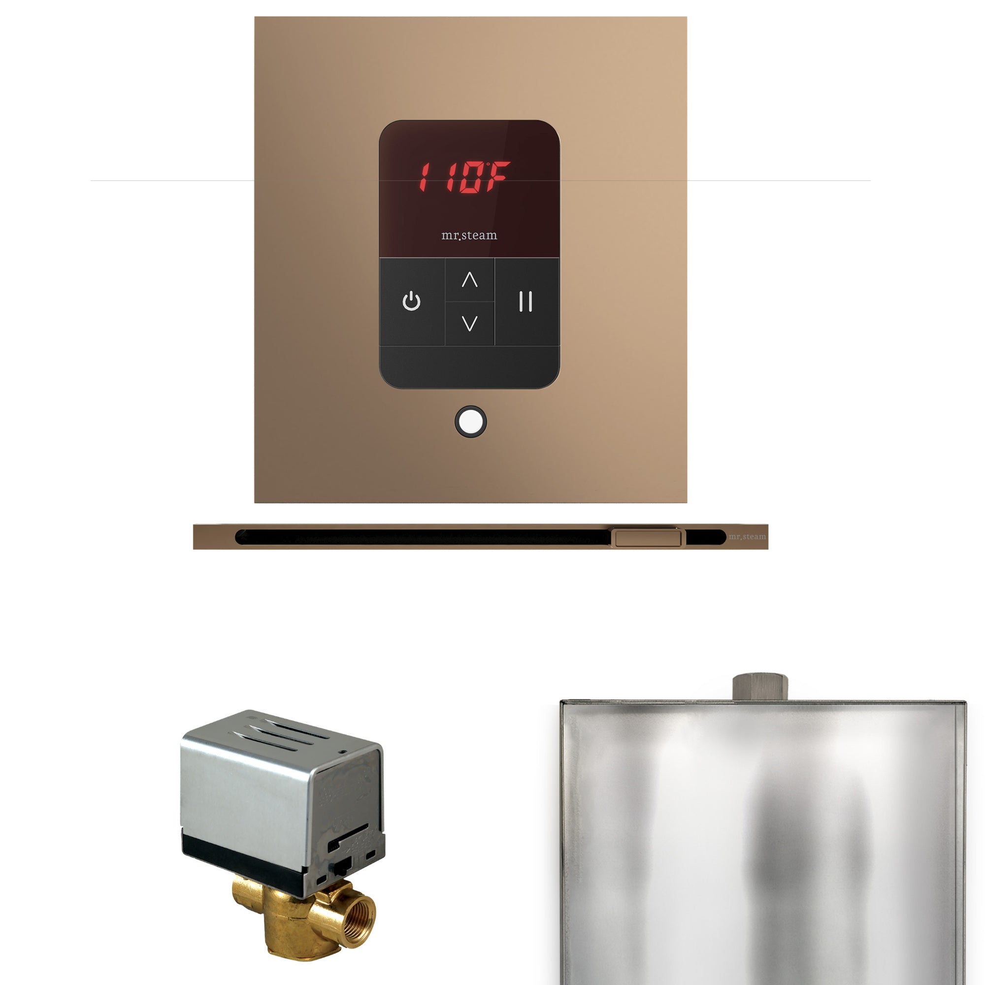 Mr. Steam Basic Butler Steam Shower Control Package w/ Square iTempo Control and Linear Steamhead