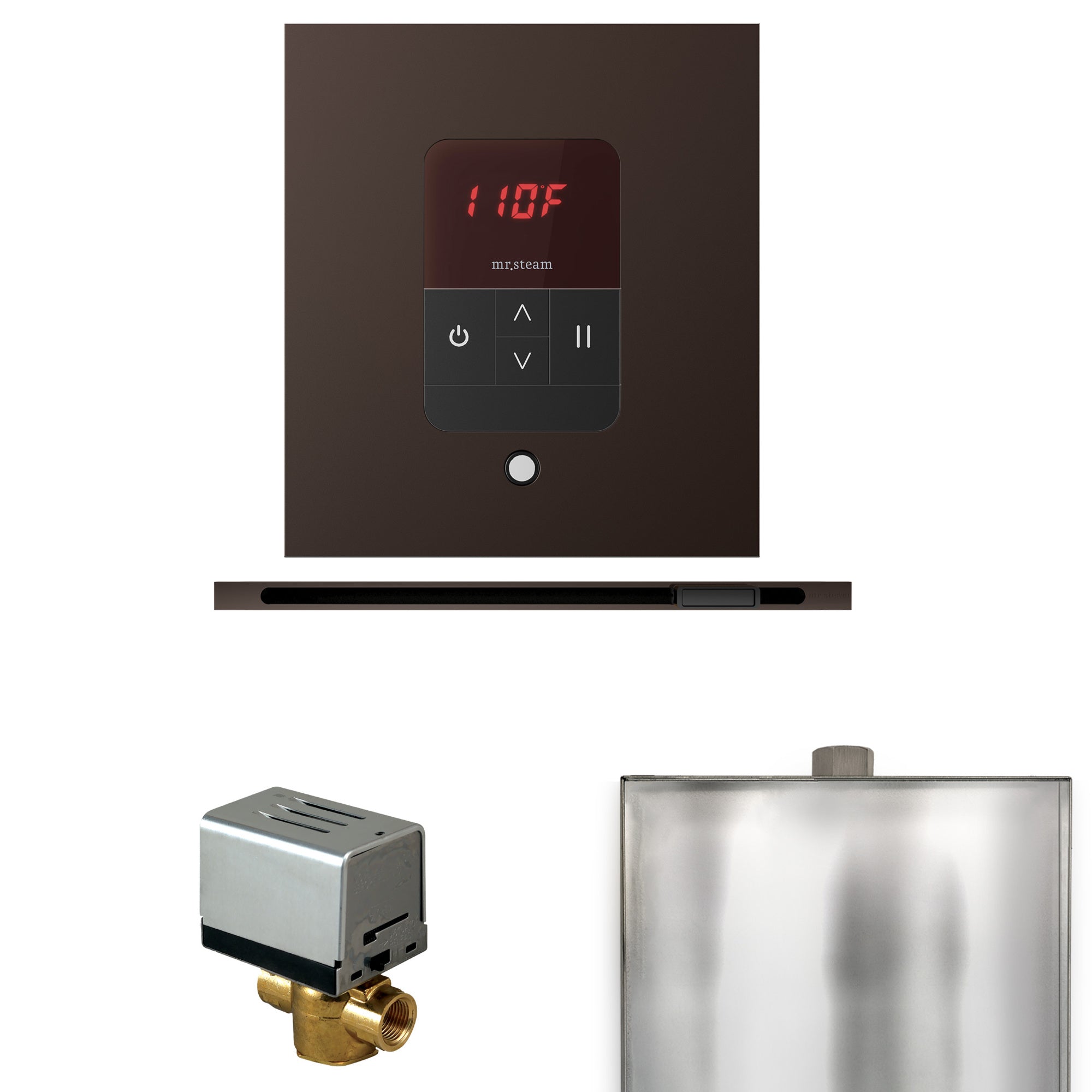 Mr. Steam Basic Butler Steam Shower Control Package w/ Square iTempo Control and Linear Steamhead
