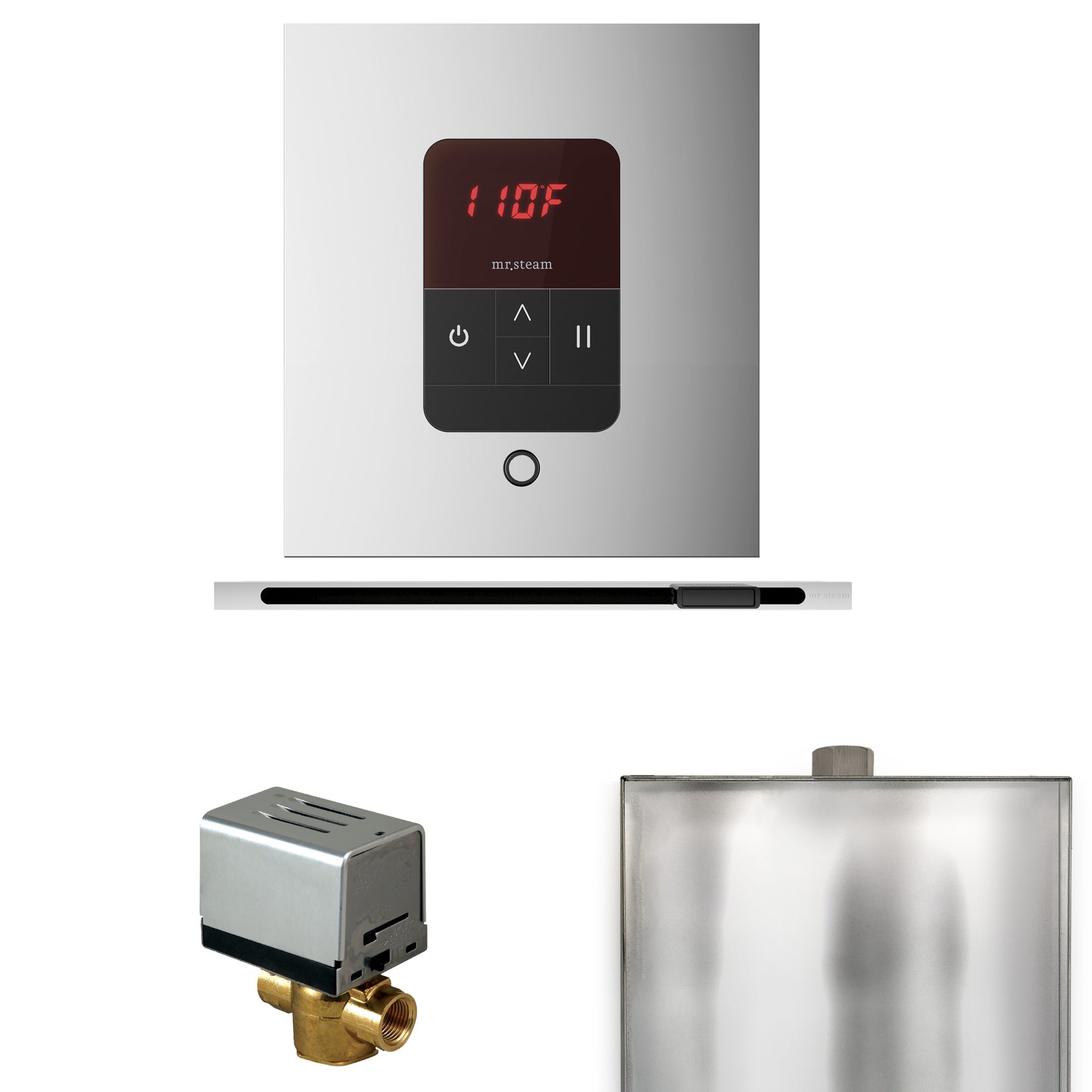 Mr. Steam Basic Butler Steam Shower Control Package w/ Square iTempo Control and Linear Steamhead