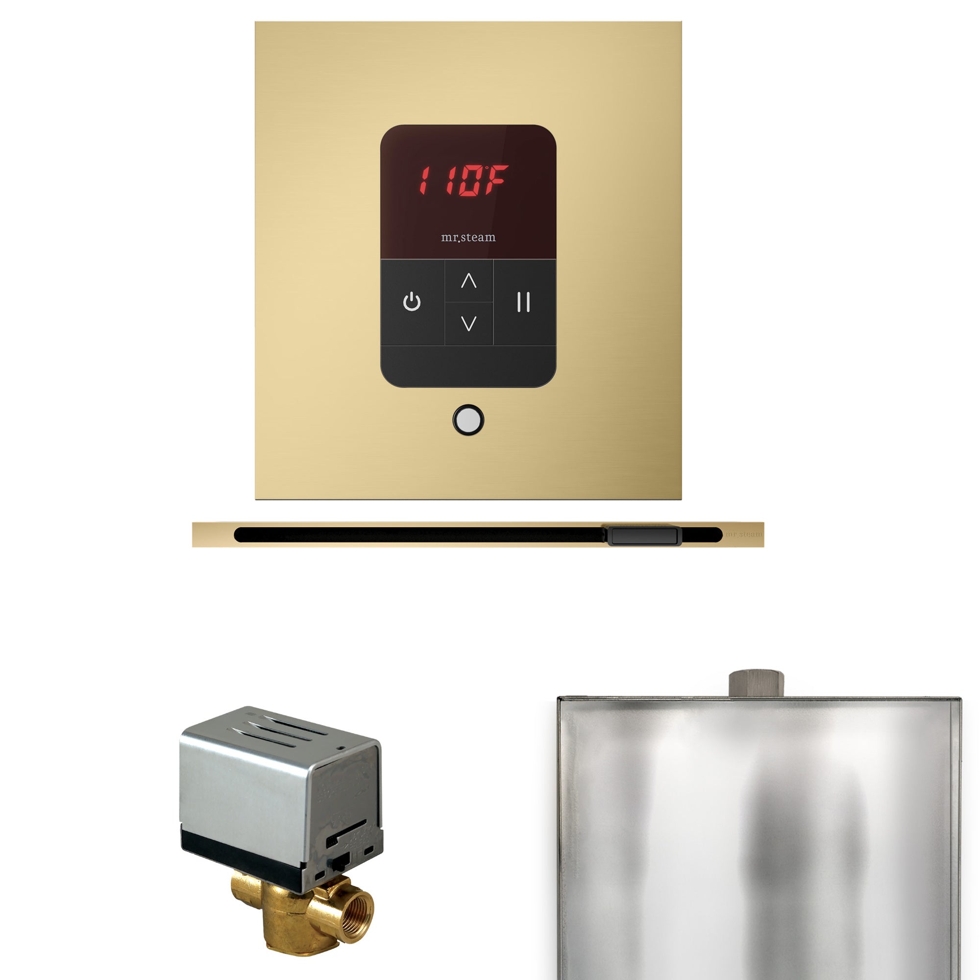 Mr. Steam Basic Butler Steam Shower Control Package w/ Square iTempo Control and Linear Steamhead