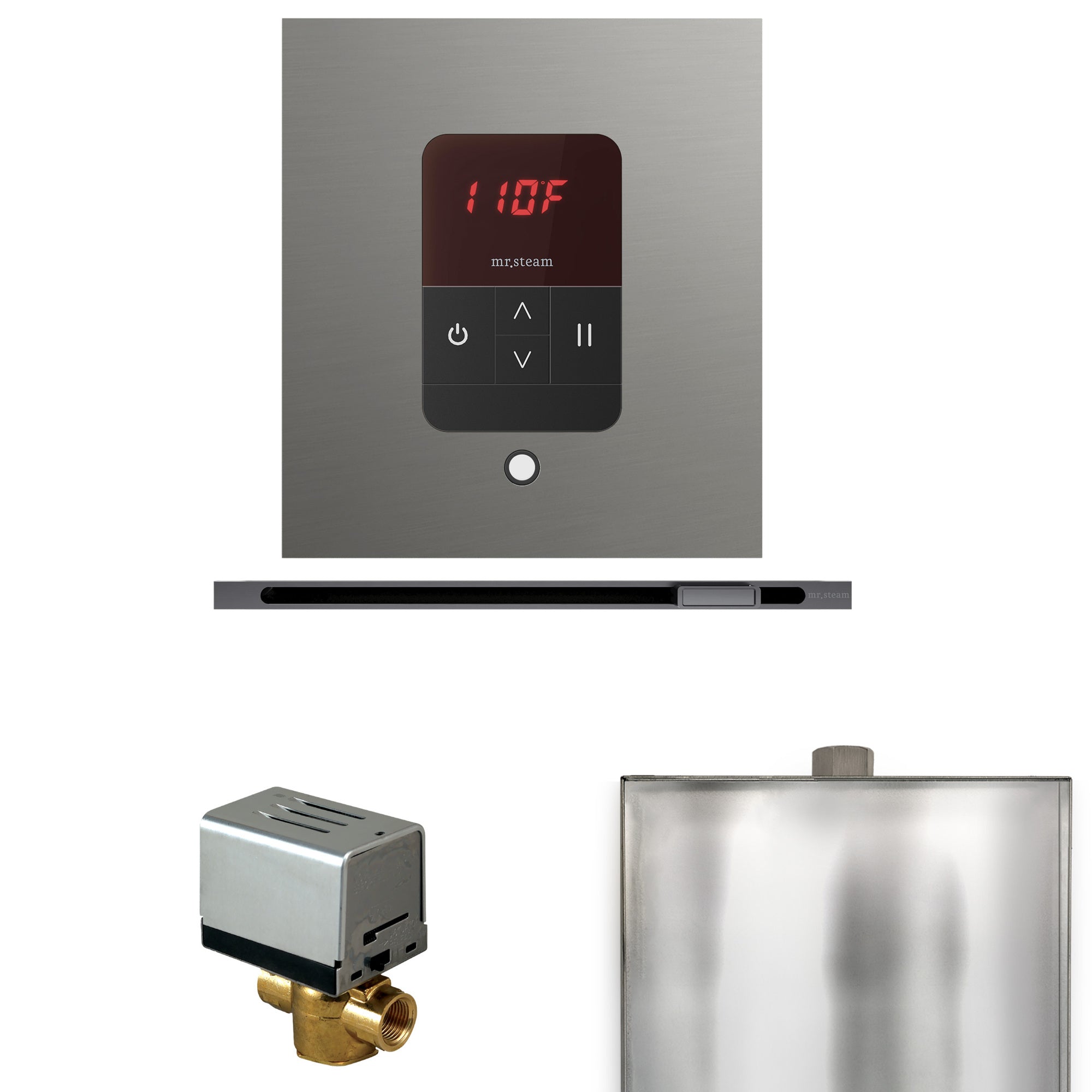 Mr. Steam Basic Butler Steam Shower Control Package w/ Square iTempo Control and Linear Steamhead