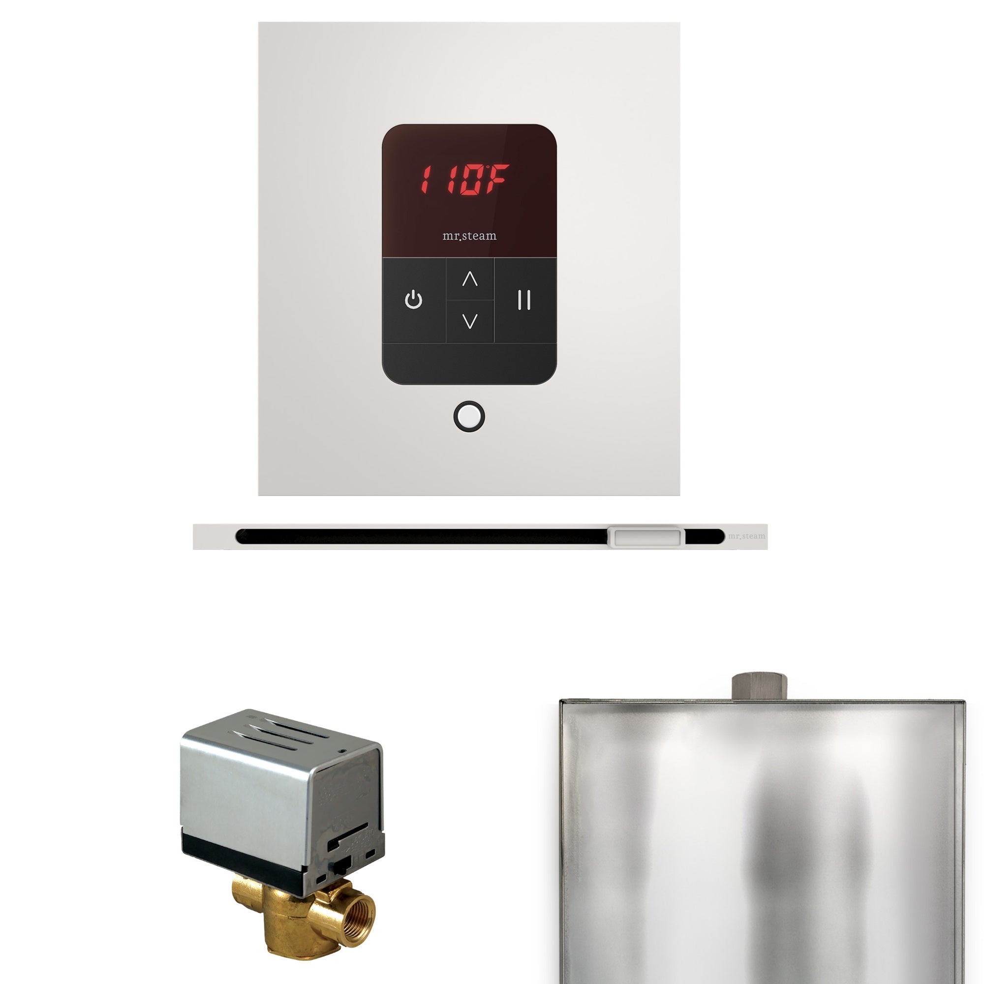 Mr. Steam Basic Butler Steam Shower Control Package w/ Square iTempo Control and Linear Steamhead