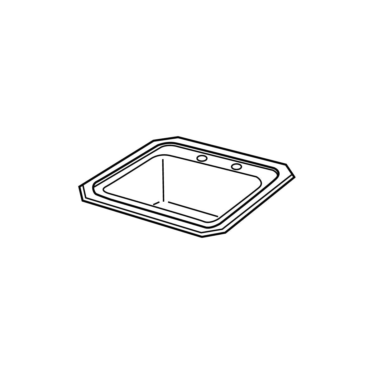 Stainless steel drop-in bar sink with single bowl and one faucet hole, shown in technical line drawing.