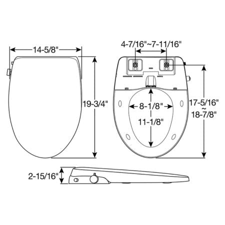 BEMIS Haven 500 Elongated Bidet Seat - White