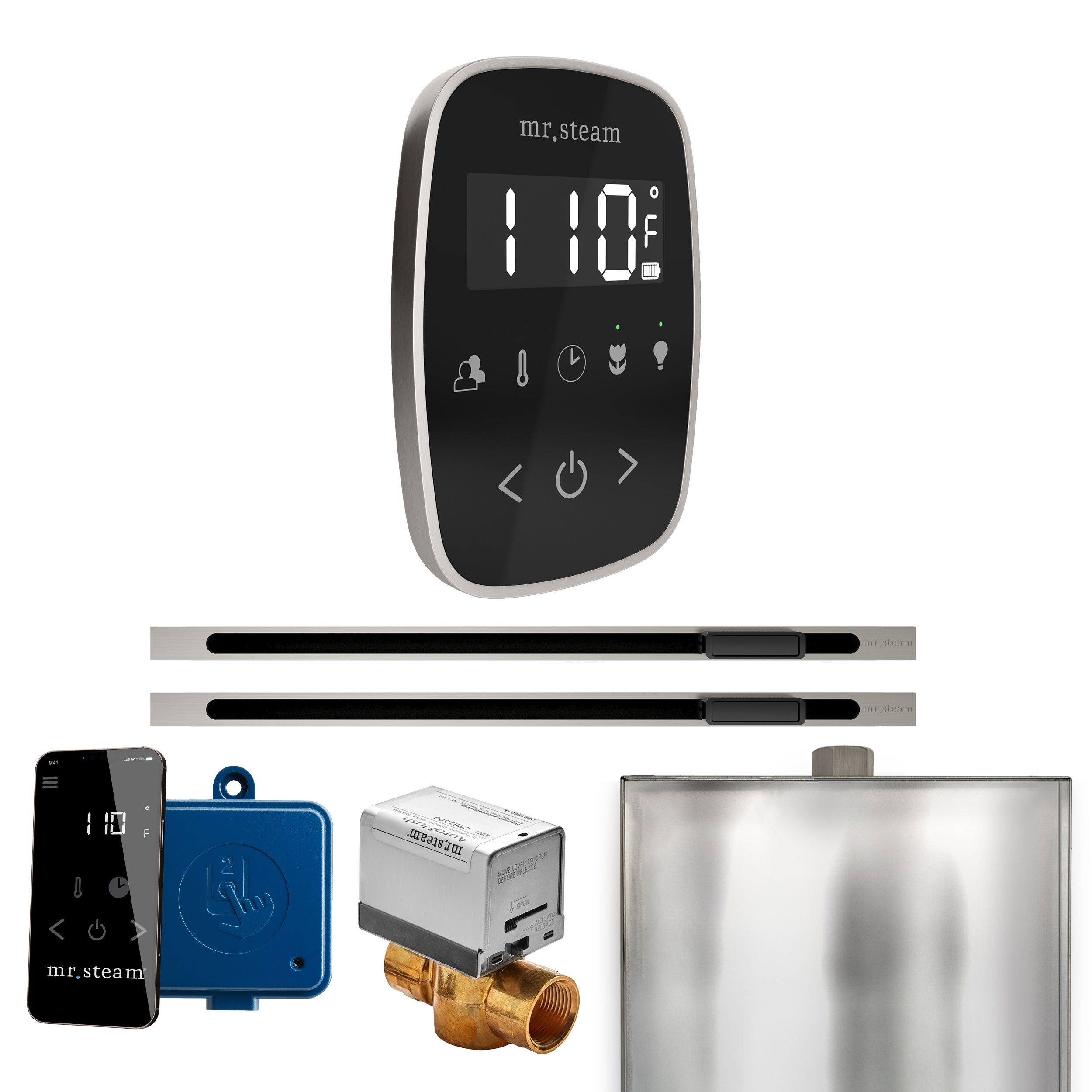 Mr. Steam Butler Flex Max Steam Shower Control Package with TempoFlex Control and Linear Steamhead