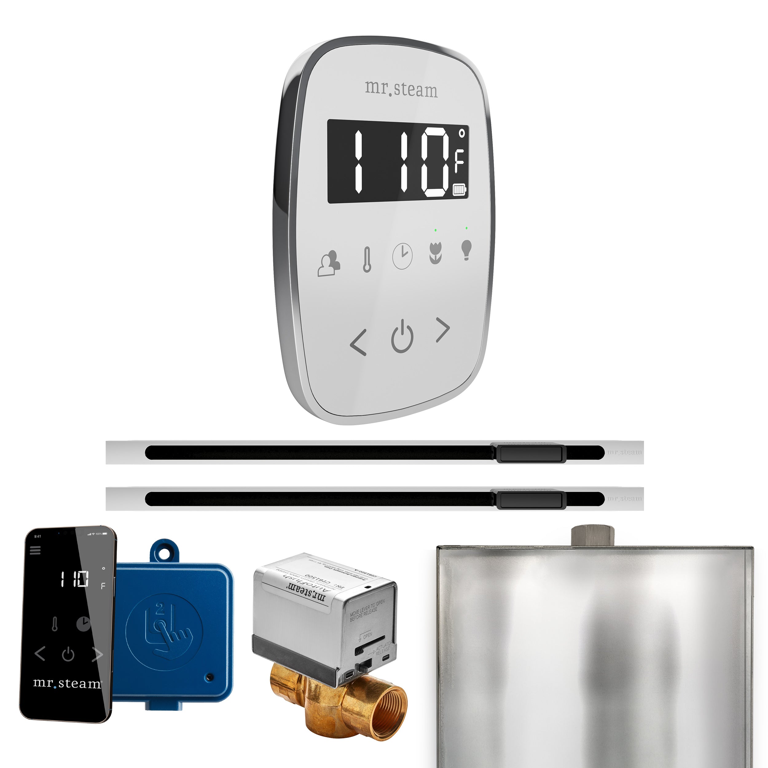 Mr. Steam Butler Flex Max Steam Shower Control Package with TempoFlex Control and Linear Steamhead