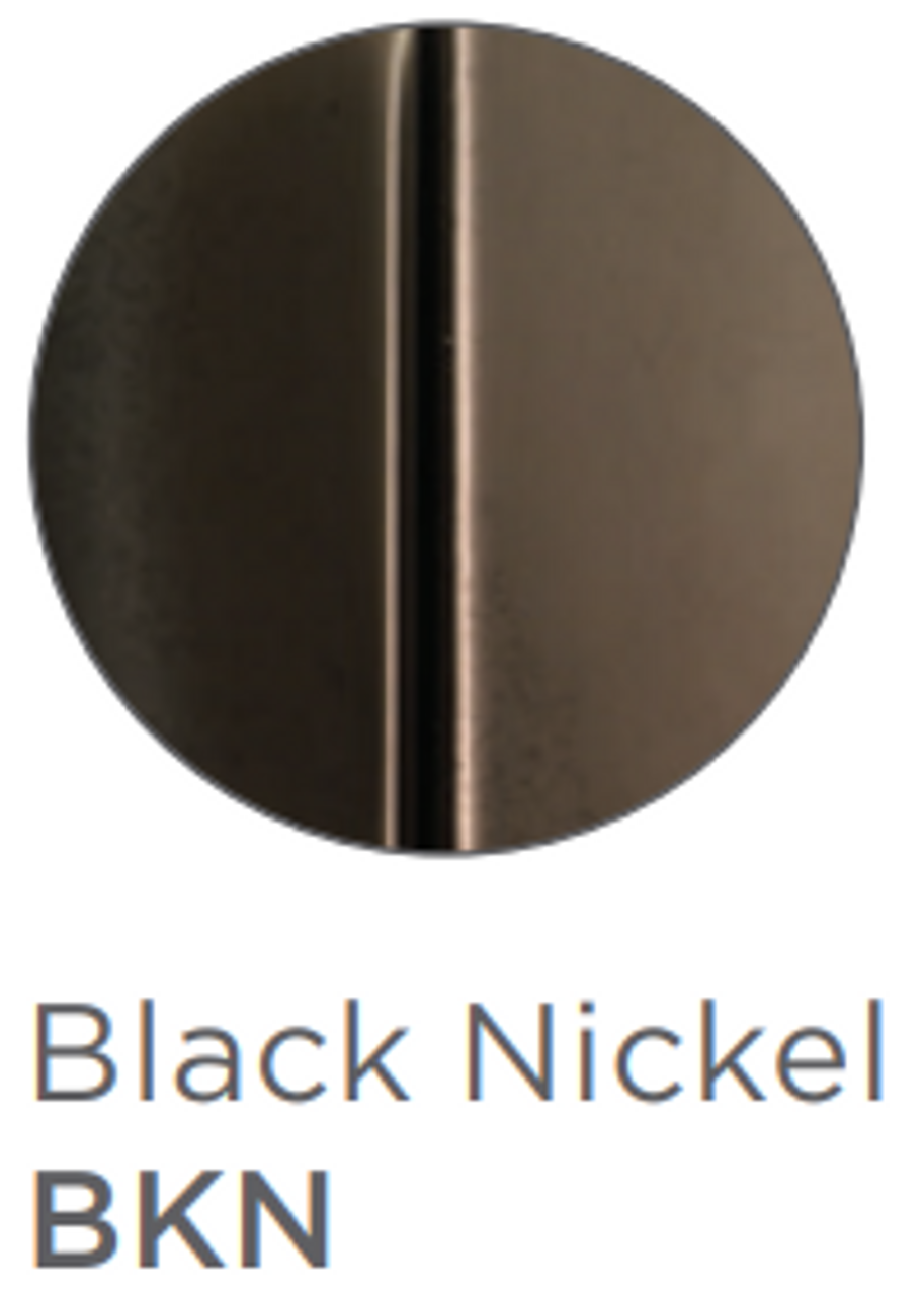 Black nickel cylindrical shower head with vertical stripe detail down the center.