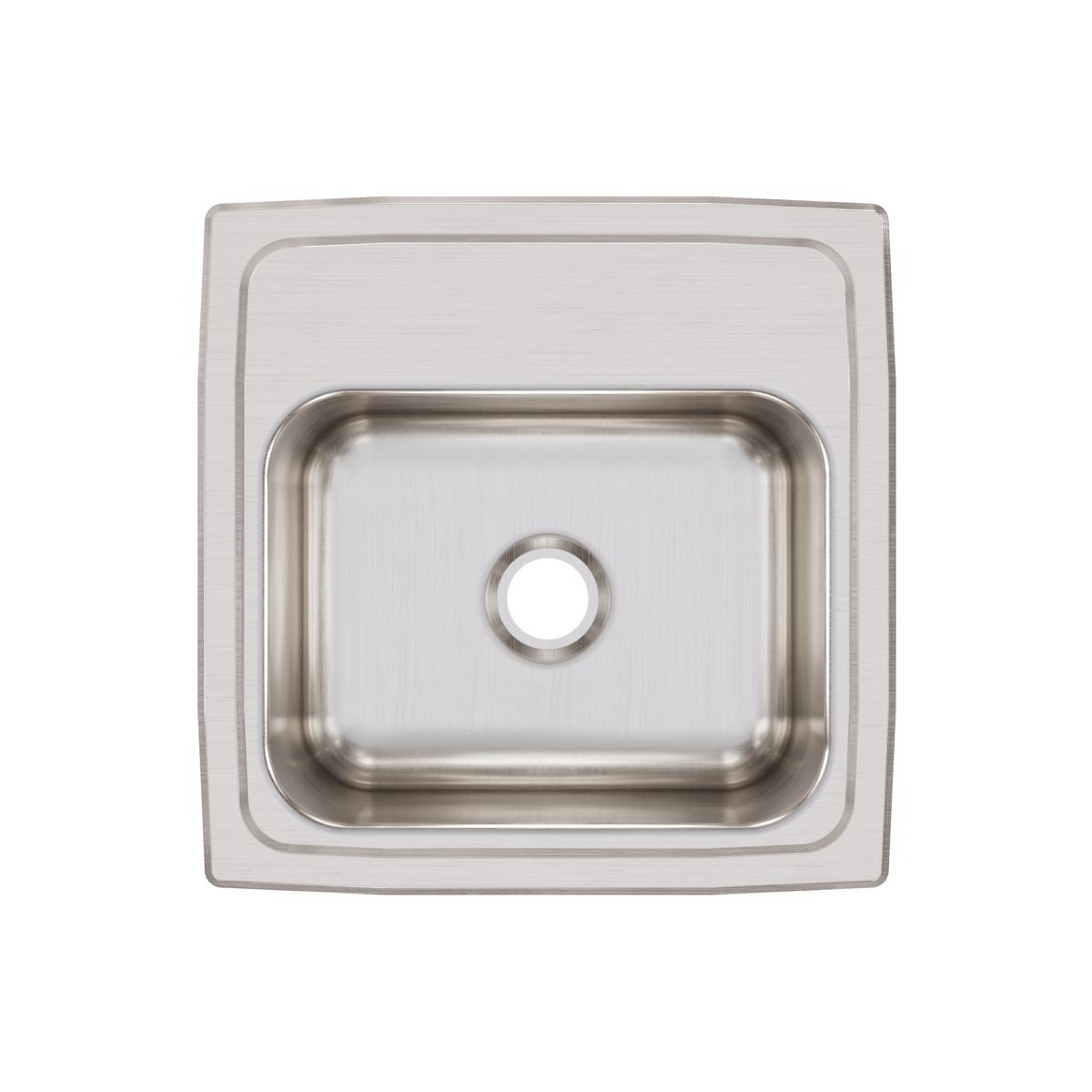 Stainless steel drop-in bar sink with single bowl and 2-inch drain opening, shown from above.