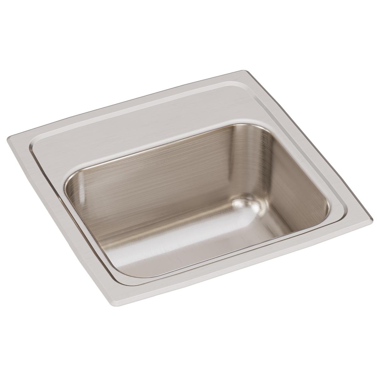Stainless steel drop-in bar sink with single bowl and brushed finish basin.