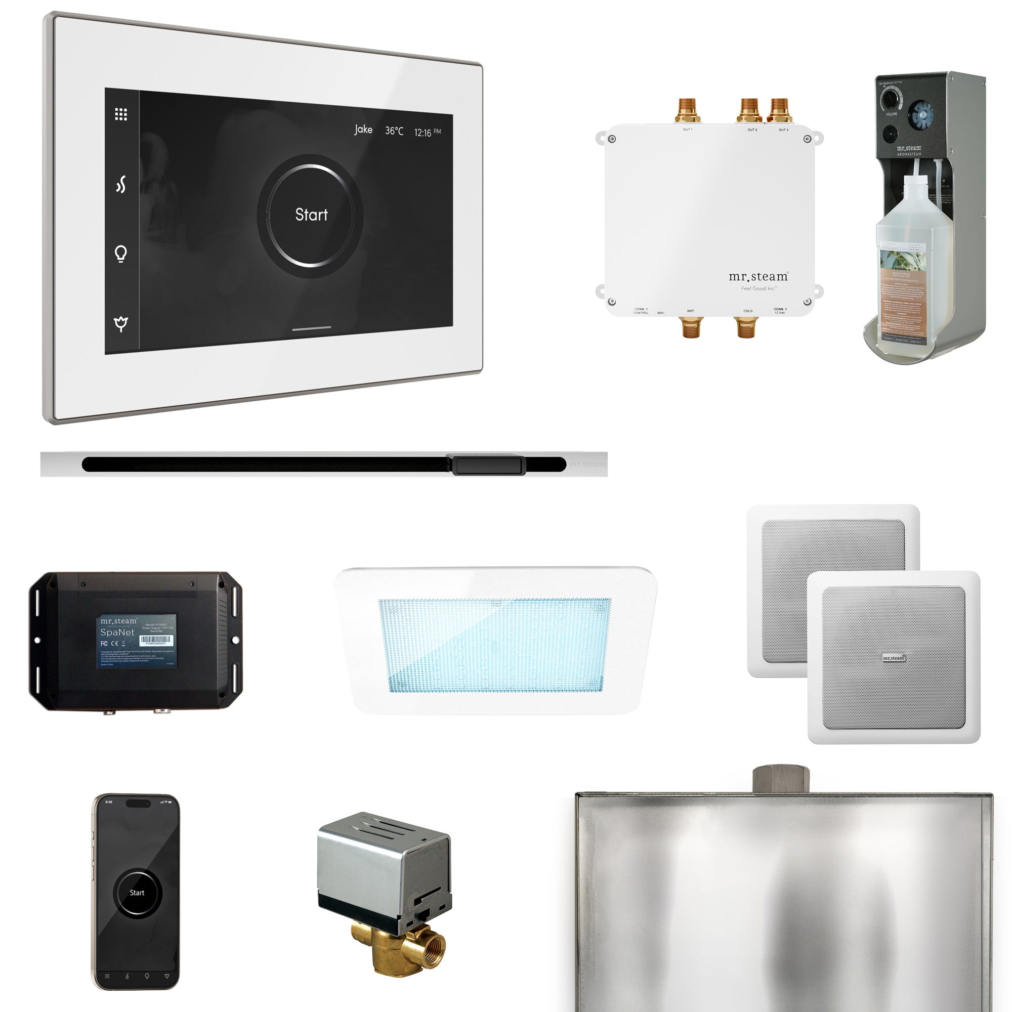 Mr. Steam Bliss Steam Shower Control Package with iSteamX Control and Steamhead