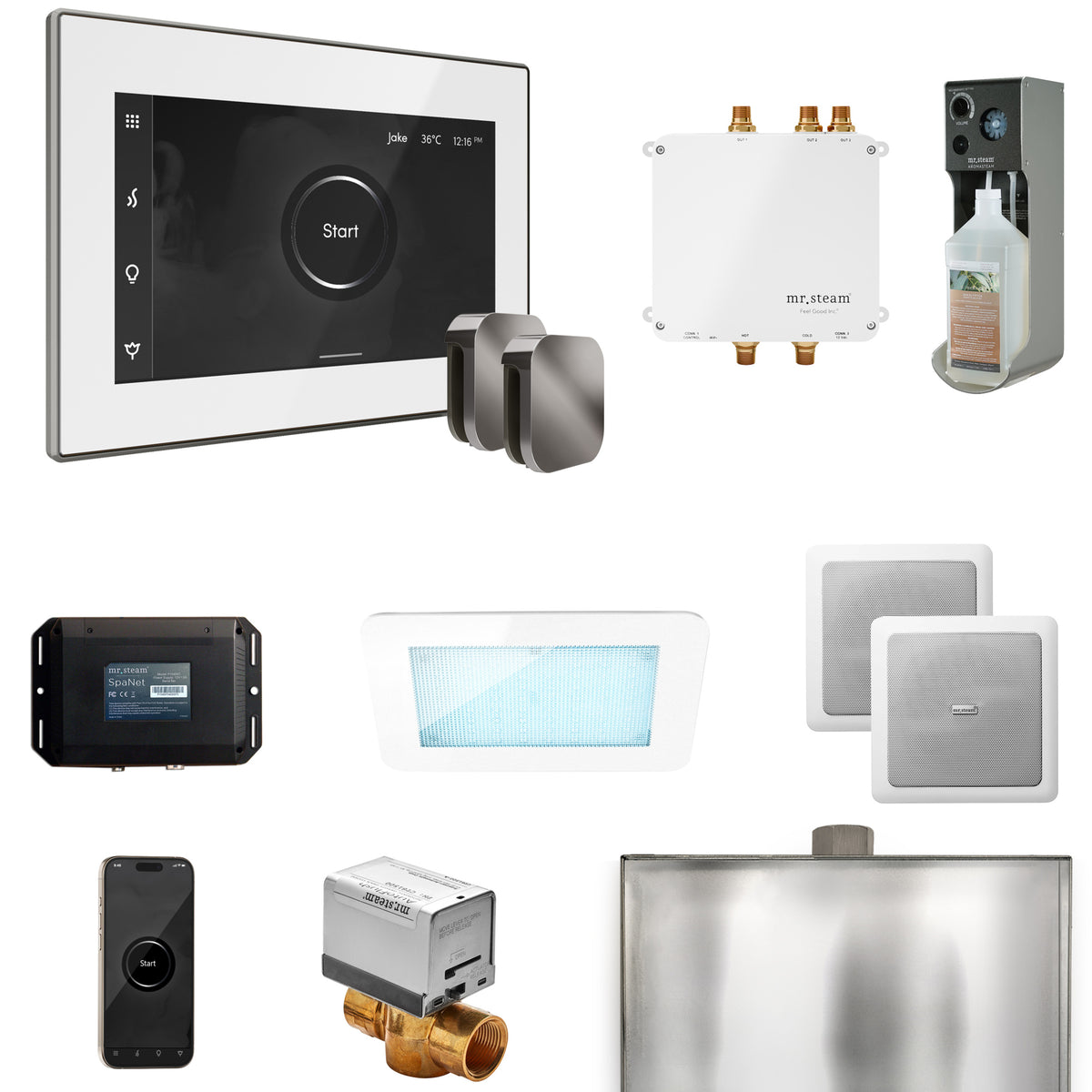 Mr. Steam Bliss Max Steam Shower Control Package with iSteamX Control and Steamhead