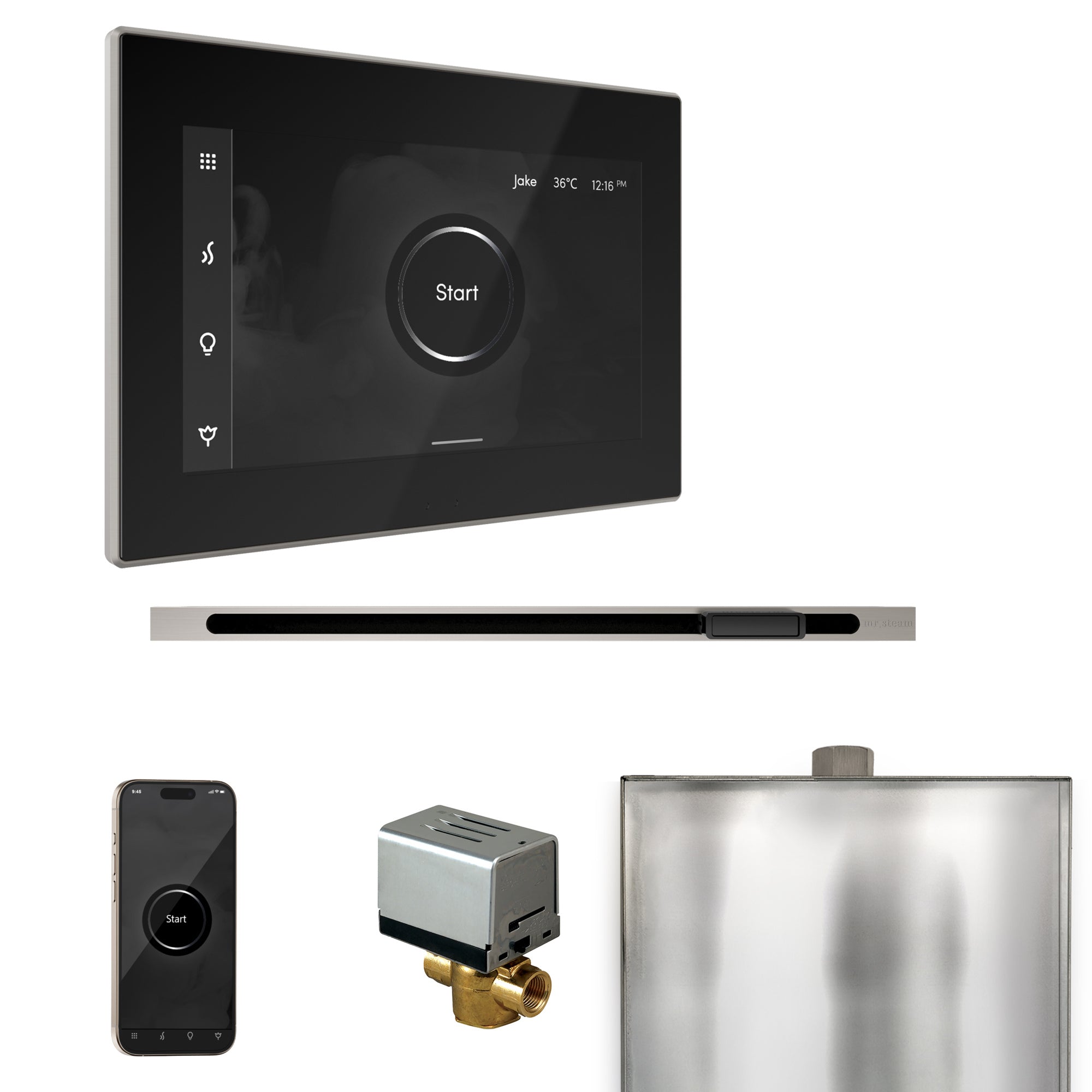 Mr. Steam Xbutler Steam Shower Control Package with iSteamX Control and Linear Steamhead